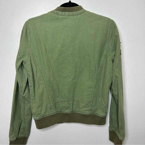 Bethany Mota Linen Cotton Blend Utility Army Jacket Medium Green - Picture 14 of 14